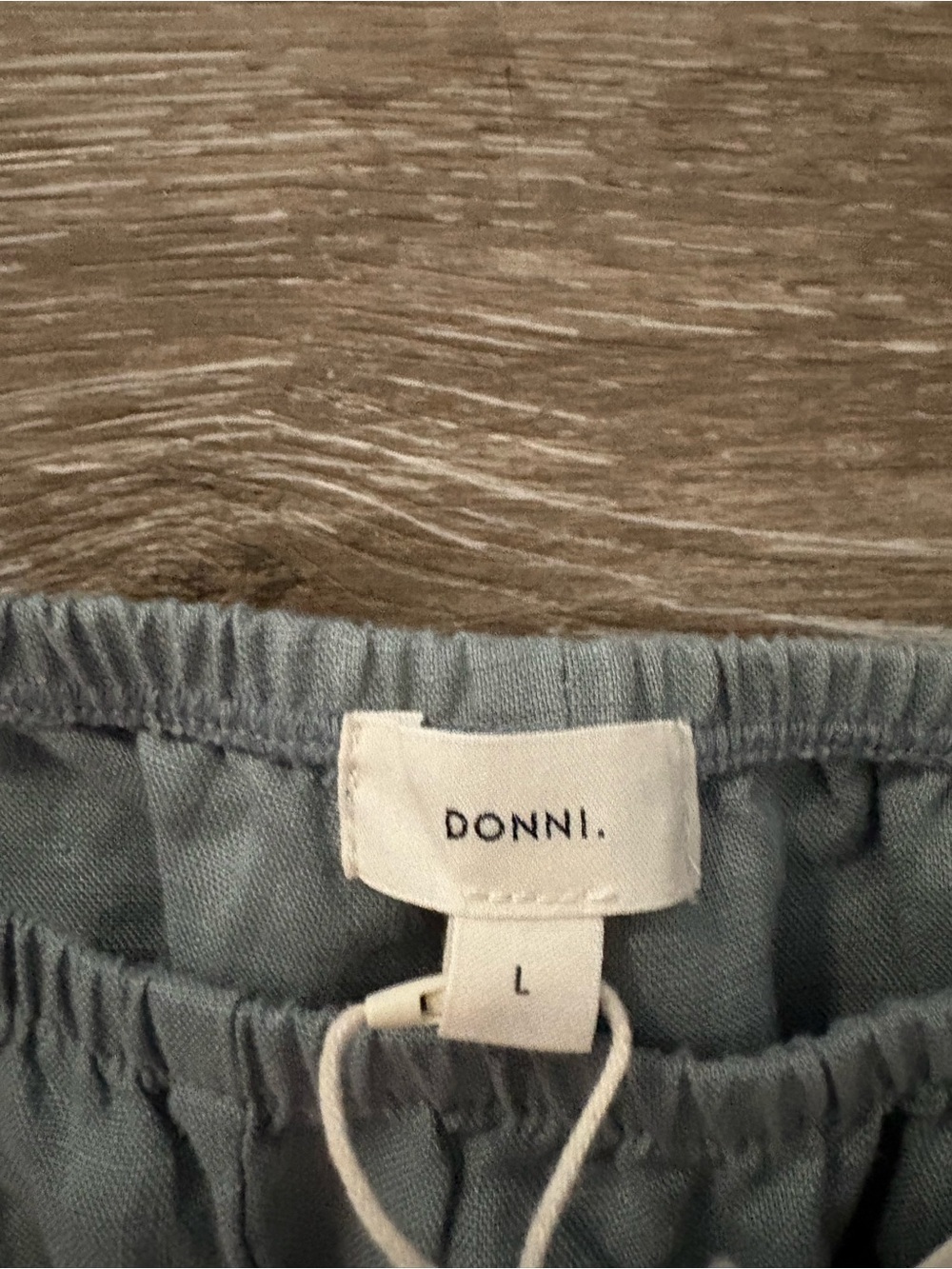 Donni Linen Crop Stripe Pant, Sage Green, L - Picture 3 of 5